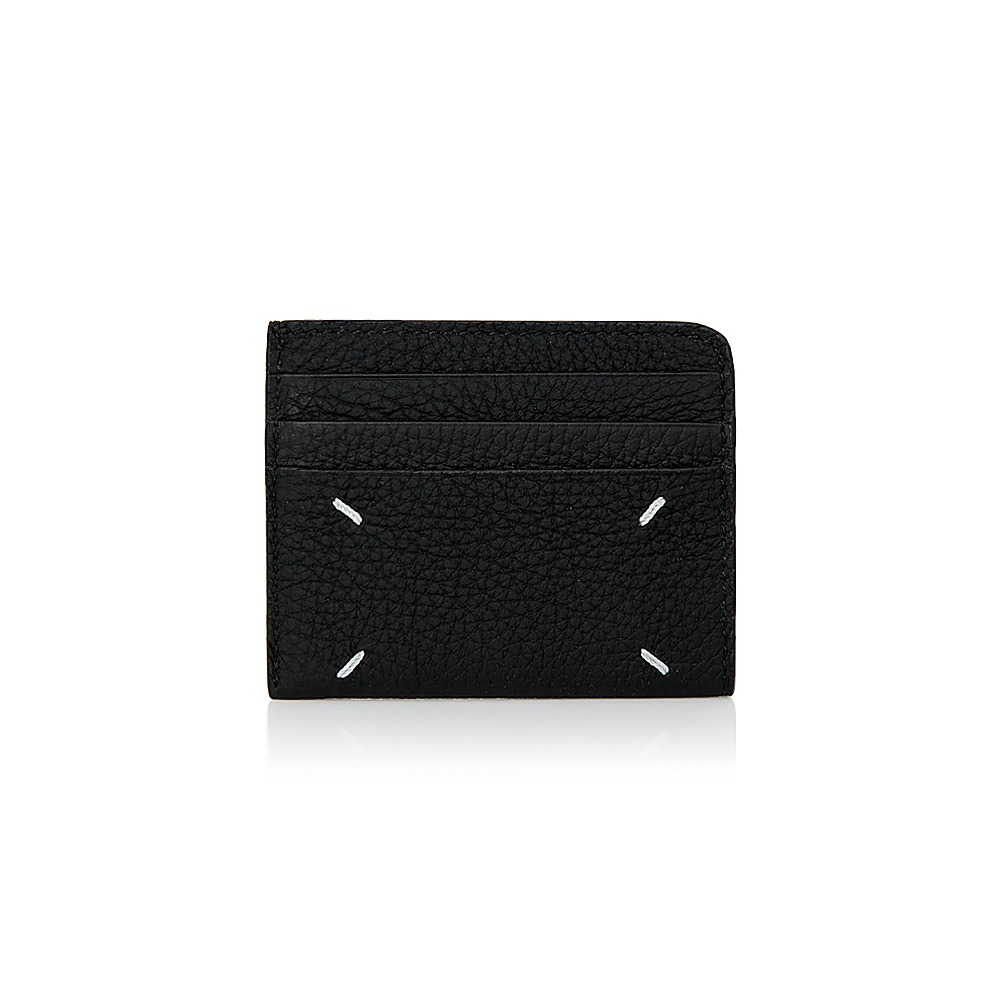 22S / Sメゾンマルジエラステッチミドルオープンブラックカード財布
