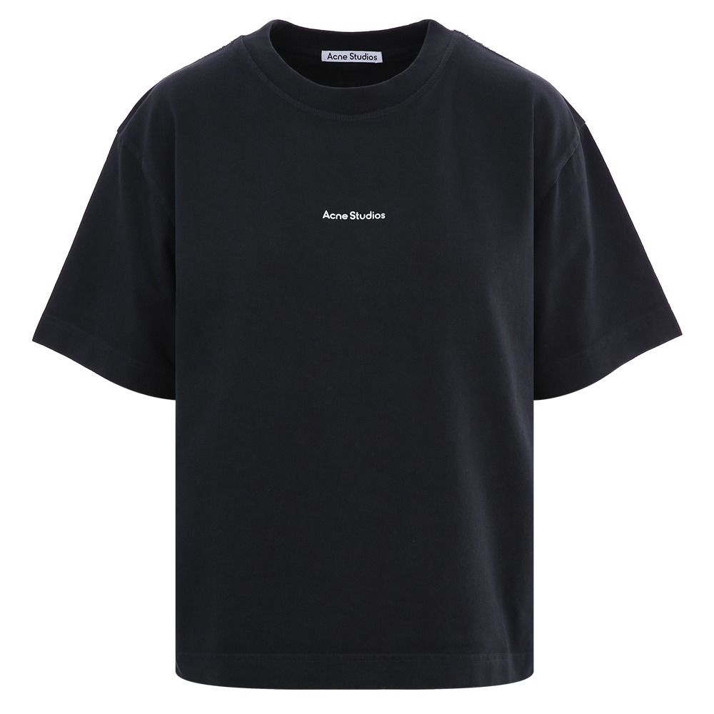 23S/S アクネ ロゴ プリント レディース ブラック 半袖Tシャツ