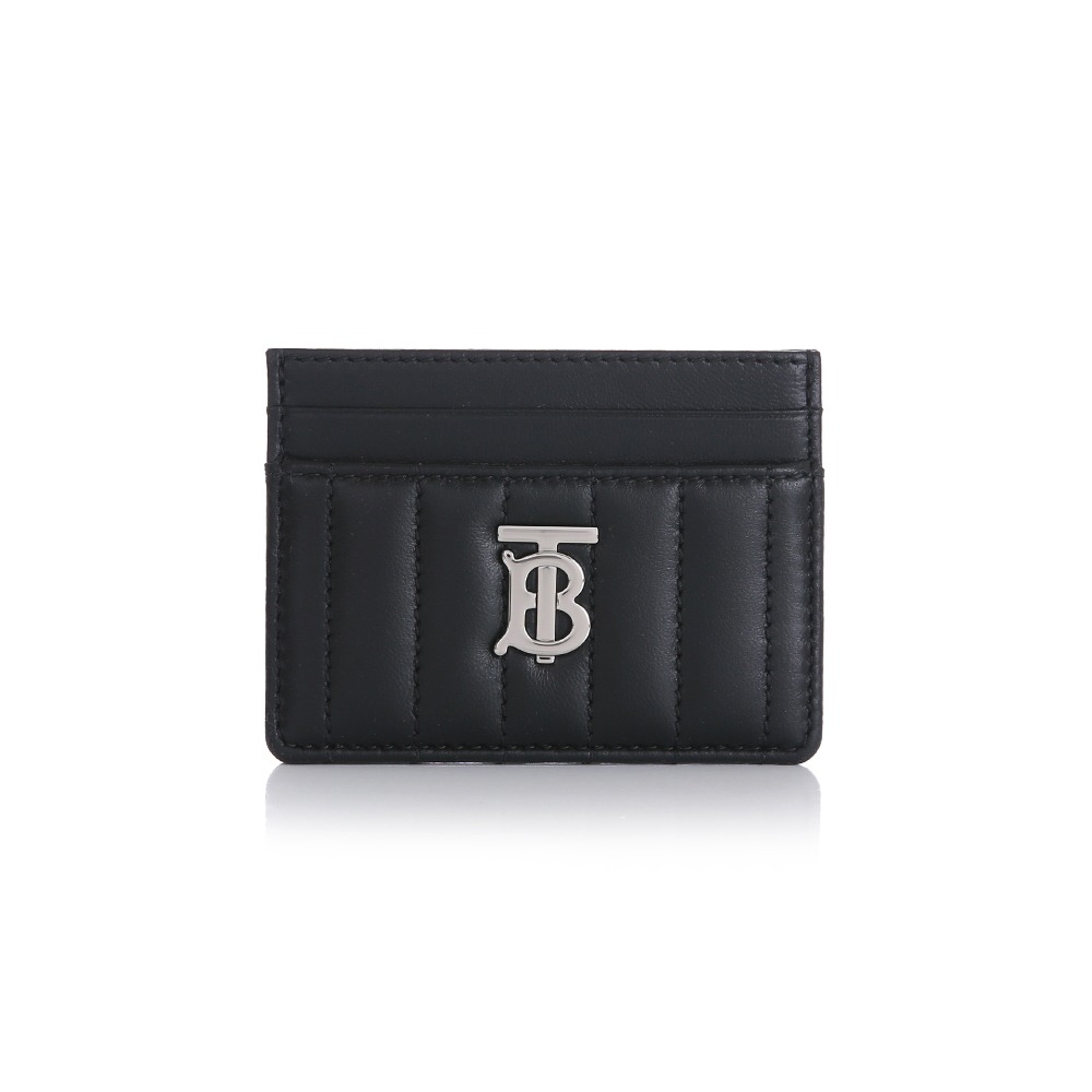 24S/S バーバリー キルティング レザー ローラ 銀装 ブラック カード財布