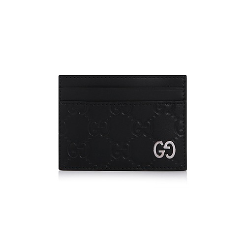 21S/S 구찌 GG 은장 로고 블랙 카드지갑